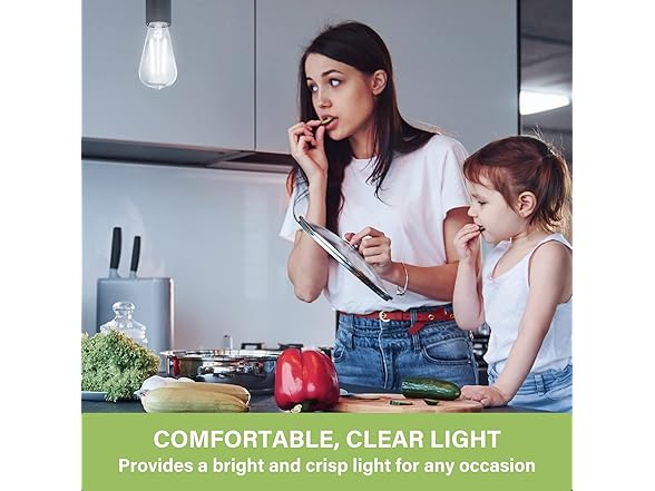 Sigalux Sigalux Edison Bulbs, E26 LED Bulb ST58 Filament Cle
