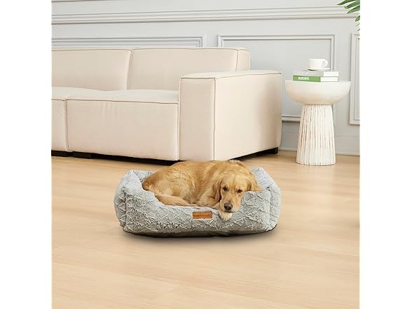 Modern Threads Ultra Soft Plush Pet Bed, Grey