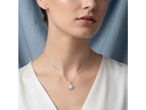 Moissanite Diamond Snowflake Necklace
