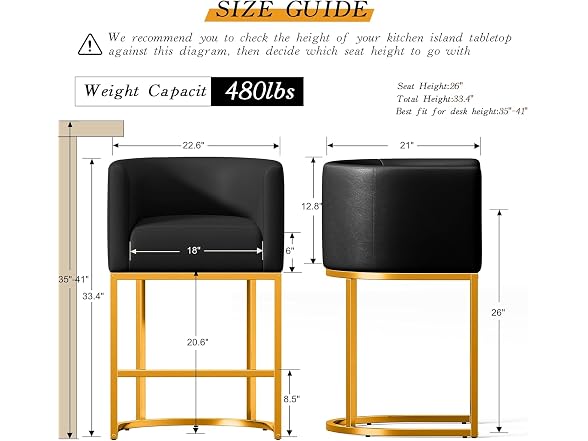 LVHOMLAX B0DSW9P3H7 Set 1Barstool, Black (Open Box)