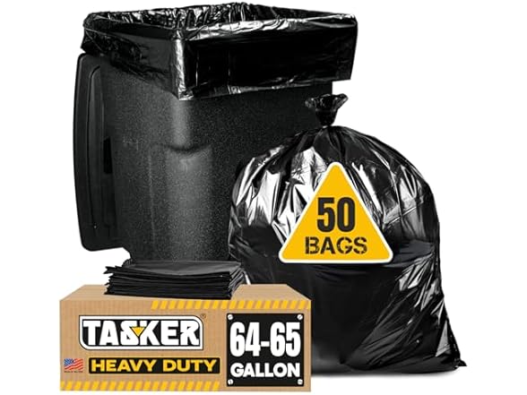 Tasker Heavy Duty Trash Bags, 50pk