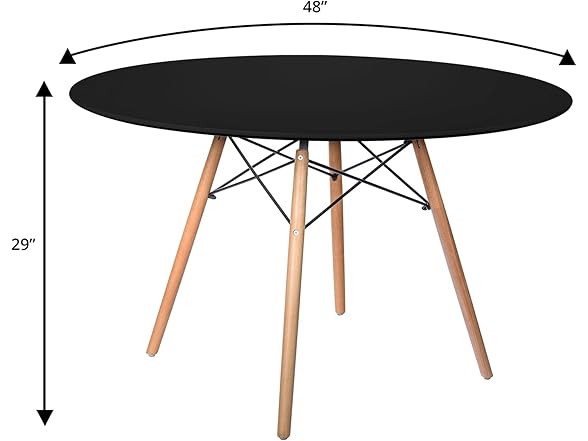 LeisureMod Dover Round Dining Table