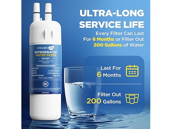 Homenjoy Water Filter For Whirlpool Fridge