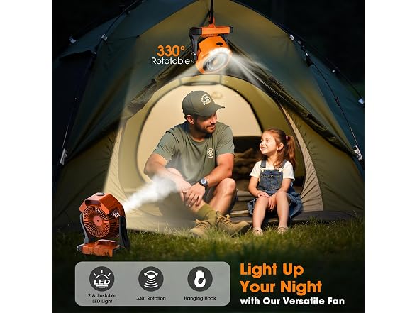 AUSIC Portable Misting Camping Fan, 8"