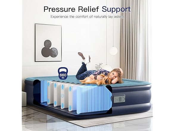 Lavisx Queen Air Mattress 18” with Built in Pump