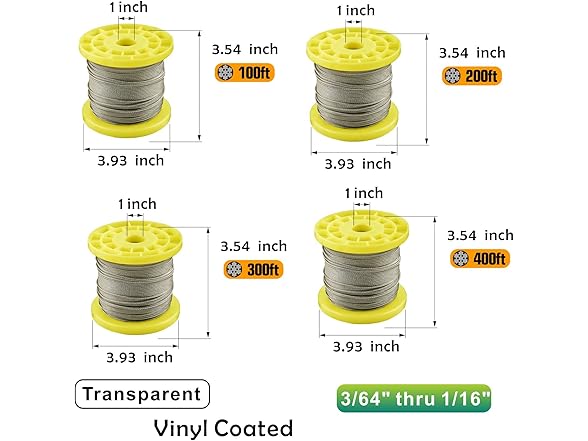 Stainless Steel Clear Vinyl Wire Rope