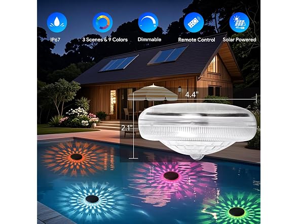 Energetic Solar Floating Pool Lights, 5 Pack