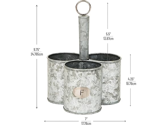 Mind Reader 3-Compartment Metal Organizer