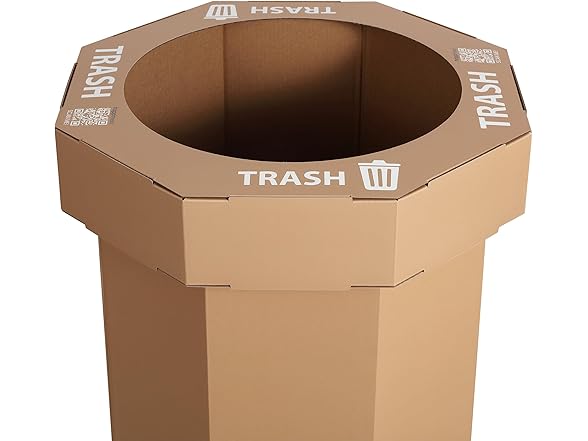 Fleur 25-Gallon Traditional Classic Disposable Corrugated Cardboard Event Trash Can 