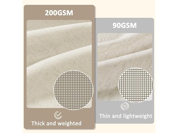 BOODII Linen Shower Curt with Liner Set