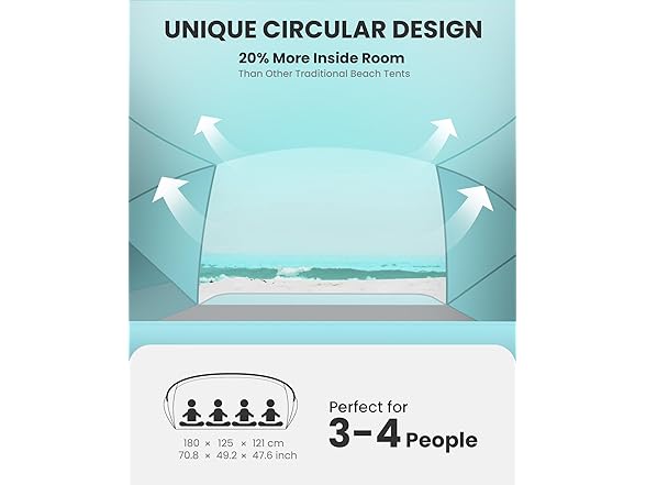 OutdoorMaster Beach Tent for 3-4 Person