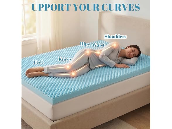 Geekman 3 Inch Memory Foam Mattress Topper, Twin XL