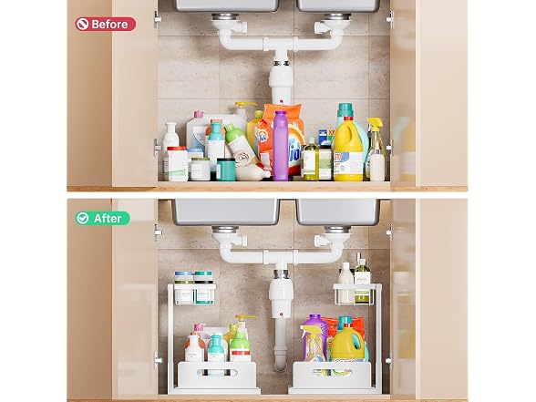Under Sink Organizer and Storage 2 Pack, Slide Out