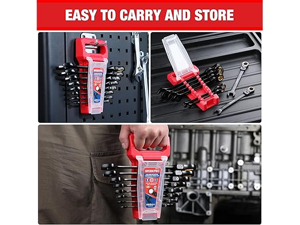 WORKPRO 8-piece Flex Head Wrench Green