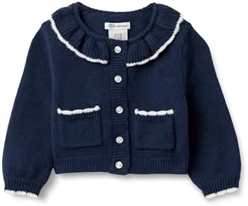 Amazon Essentials x Sofia Grainge Baby Girls' Cardigan Sweater, Navy, 18 Months