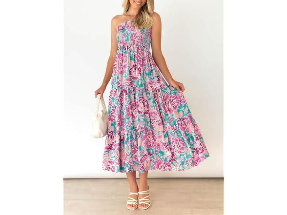 Zesica Women (XL) Summer One Shoulder Midi Dresses