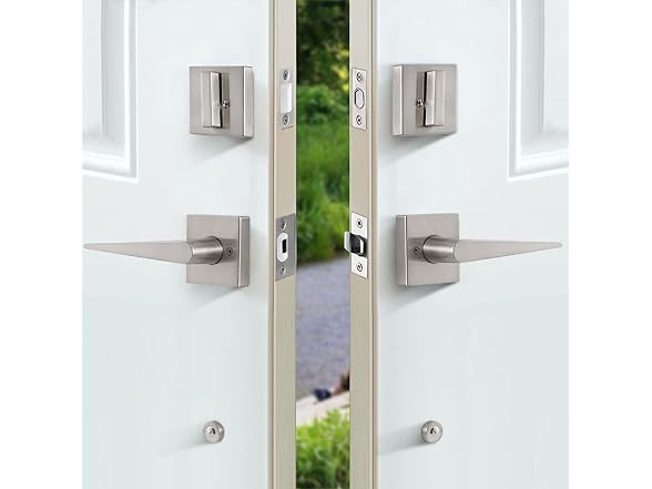 GUA OYH Double Door Handleset, Nickel