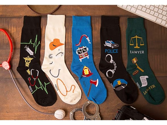 Foozys Police Man Crew Socks 2 Pair 10-13