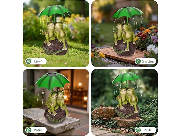 Paxato Solar Garden Statues Decor Frogs