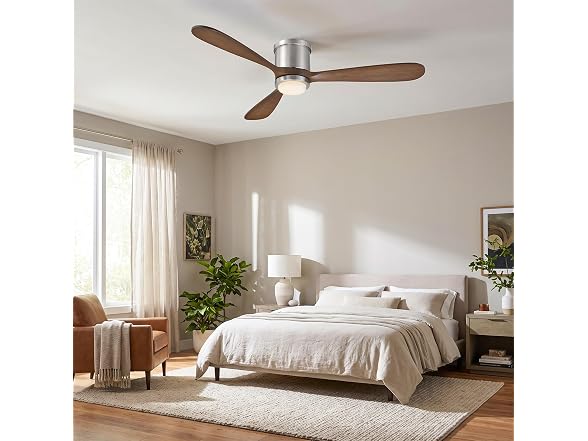 Parrot Uncle 52 Inch Flush Mount Solid Wood Ceiling Fan