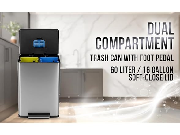Simpli-Magic 16 Gallon (60L) Step Trash Can