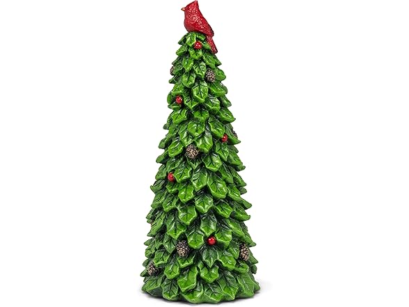 Abbott Collection Holly Tree with Cardinal Decorative Figurine