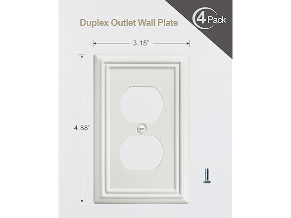 4-Pack Duplex Metal Outlet Cover