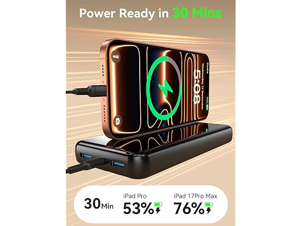 YILANS Portable Charger with Built-in Cable