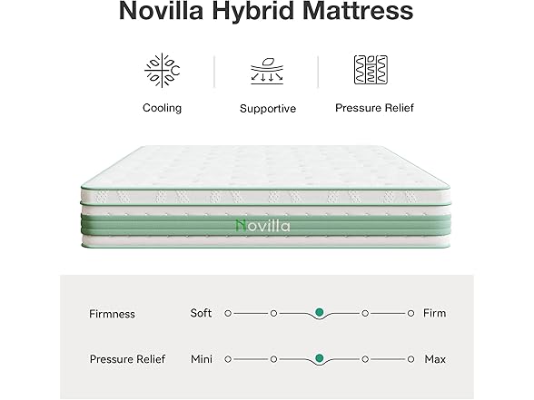 Novilla 14 Inch Motion Isolation Hybrid Mattress