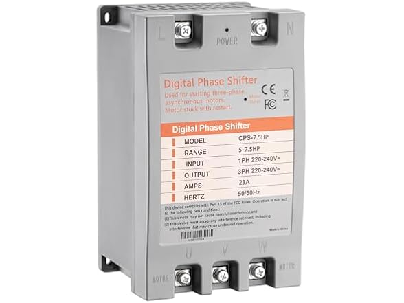 3 Phase Converter- 7.5HP 23A 220V Single Phase