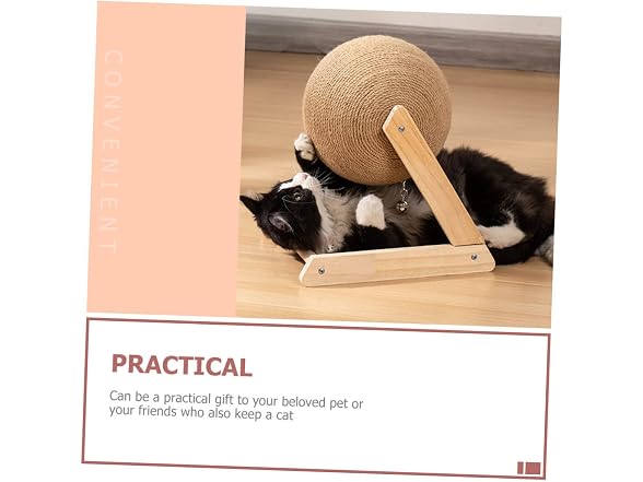 SUPVOX Cat Scratcher Toy 6.69 Inch Sisal Rolling Ball