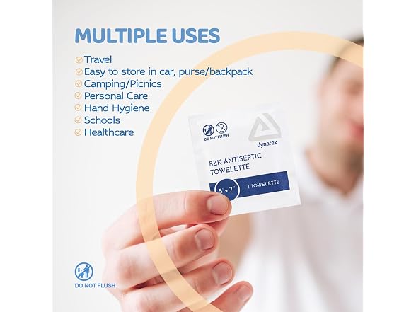 Dynarex DynaSafety BZK Antiseptic Towelettes
