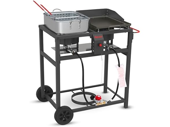 FIRERIOT Deep Fryer Portable Griddle Combo