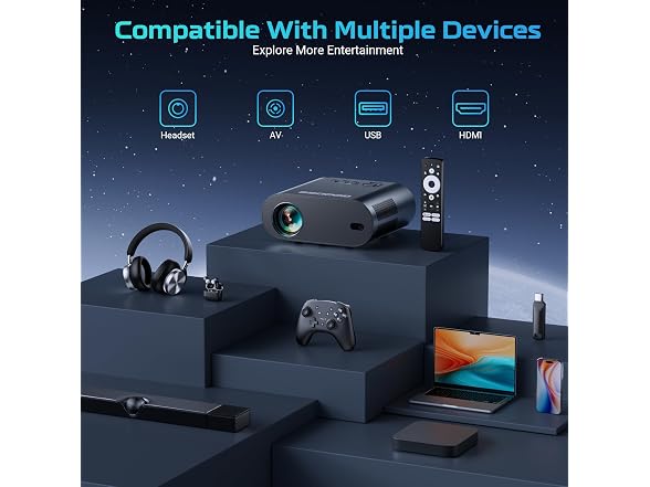 GooDee 4K UHD Smart Projector with WiFi and Bluetooth