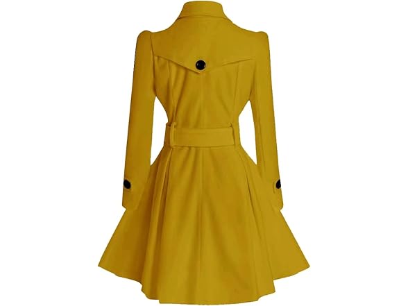 Long Sleeve Wool Pea Coat With Buckle