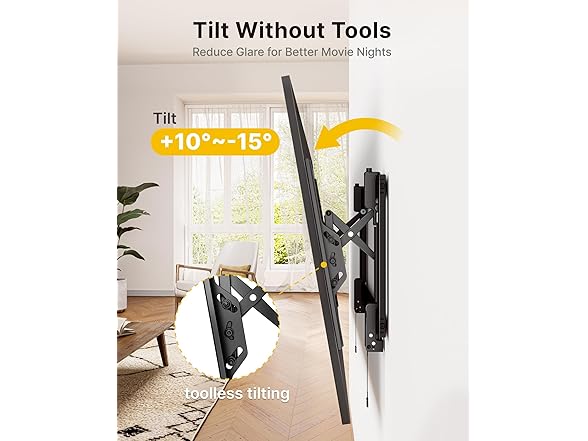 monTEK Heavy Duty Tilting TV Wall Mount | 37-90"