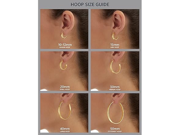 Amazon 18K Gold Hoop Earrings, 60mm