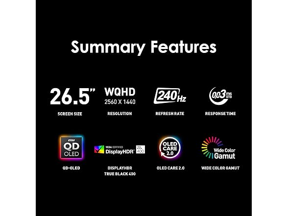 MSI 27" QHD OLED Monitor | MAG 273QP QD-OLED X24