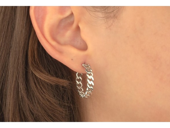 925 Sterling Silver Curb Hoops