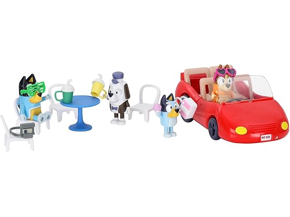 BLUEY Escape Convertible Vehicle Figures 4pk