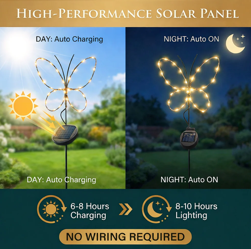 Touch Of ECO Solar Powered LED Garden Stake- Butterfly - Gallery 15