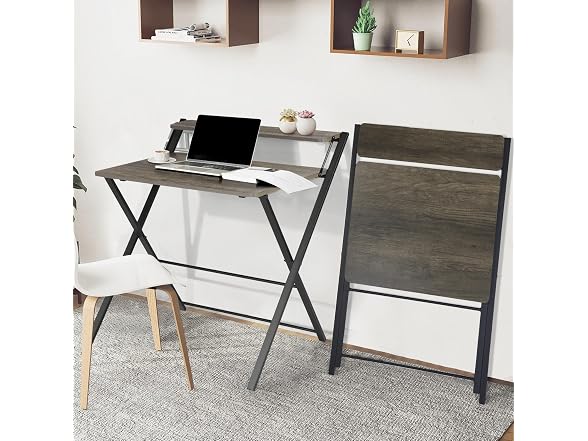 Folding Desk Foldable Table Space Saving Computer Table