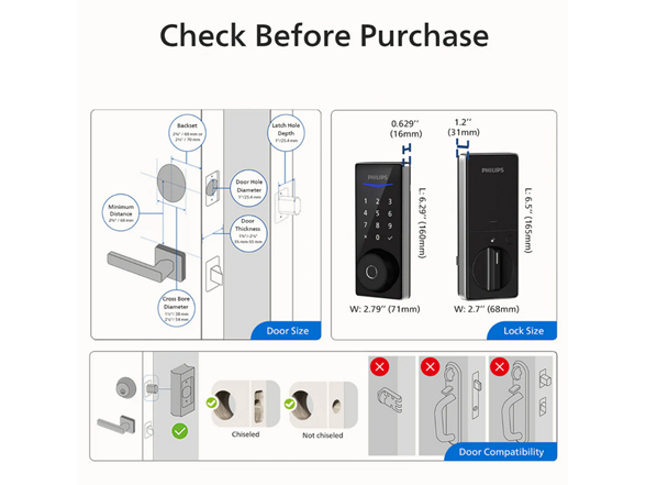 Philips 4000 Series Bluetooth Fingerprint Deadbolt