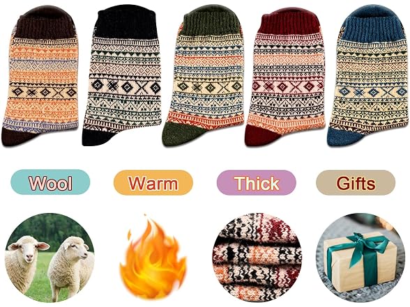 Heatuff Women (OS) Winter Wool Socks Soft Socks