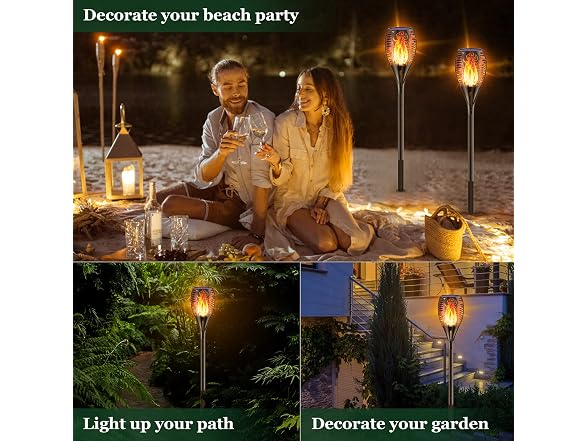 Martiount Balight Solar Torch Lights, 43in 96 LED 2Pk