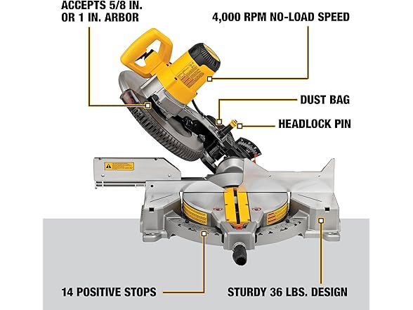 Dewalt DWS715 DEWALT 12-Inch Miter Saw, 15-Amp, Single Beve