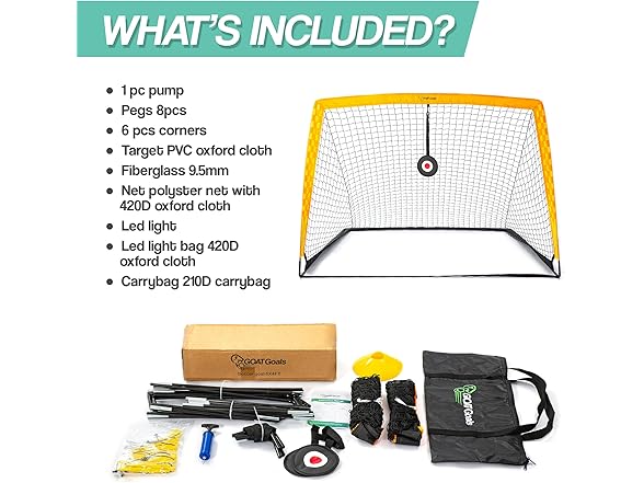 Kids Soccer Goals Set of 2, 6x4 ft