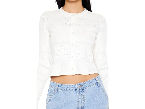 Forever 21 Women Mixed Knit Cardigan Sweater - Gallery 3