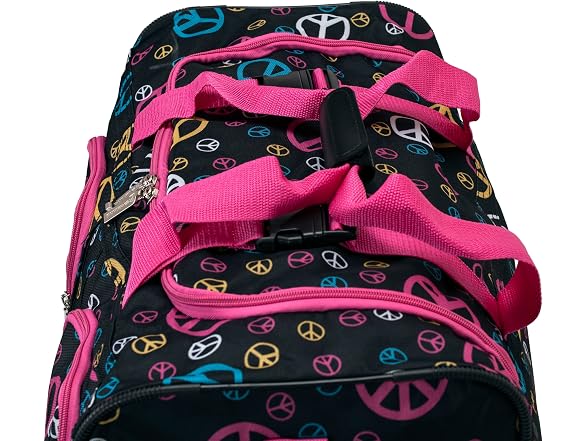 Rockland 22" Polyester Rolling Duffel Bag, Peace