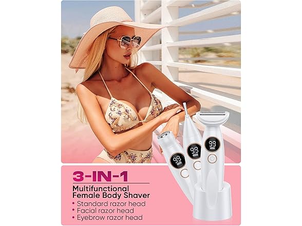 ANYLIV 3in1 Bikini Trimmer Waterproof White